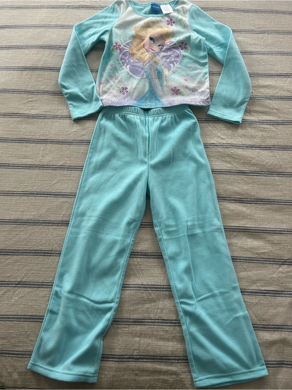Disney Elsa Light Aqua Fleece Pajama Set - Long Sleeve Top & Pants